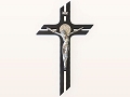 Crucifijo Paralelo con Medalla San Benito para Pared - Black Saint Benedict Wall Crucifix